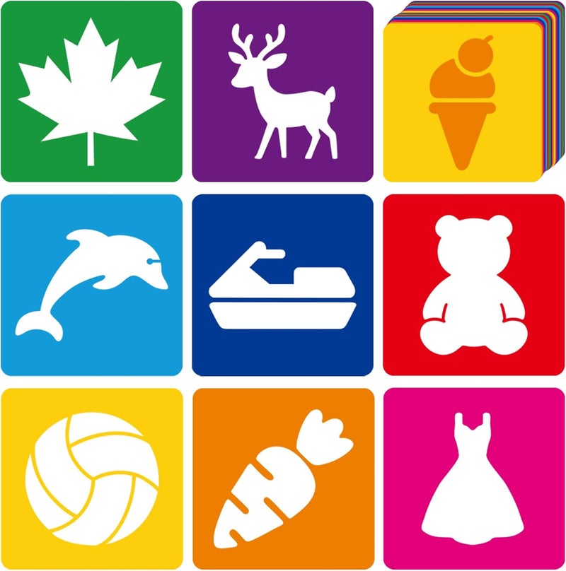 TMTECHJS 24 Piece Stencils Sidewalk Chalk Stencils Outdoor Stencil for Painting Garden Themed Stencil Kids Style Collection (5 in-Various) - Image 1